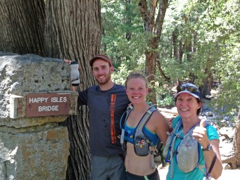 Geoff, Kate and me at the Happy Isles Bridge. And, yes, we were happy!