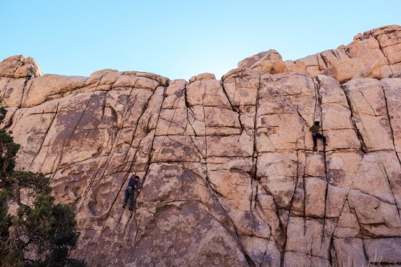 #JTreeTweetUp folks climbing on Atlantis Wall, Joshua Tree National Park. Photo Credit: Terrell Barry